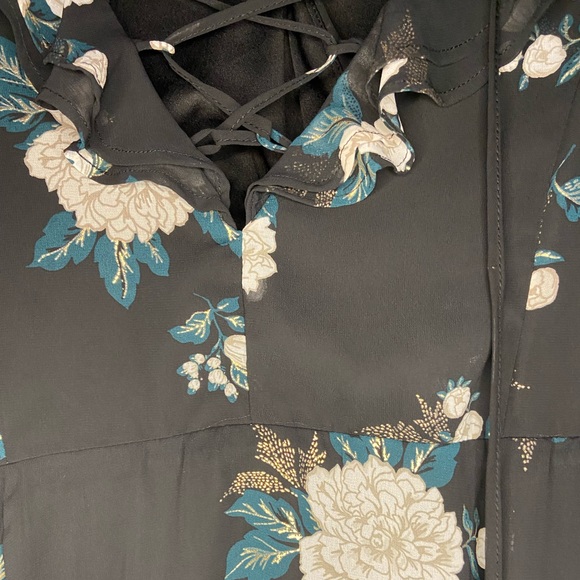 TORRID BLACK FLORAL CHIFFON SKATER DRESS - Picture 3 of 6